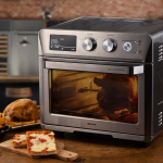 Фурна с горещ въздух и грил AIR FRYER OVEN 25 л. пече пиле на грил, пица и печено пиле на плота.
