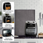 Фурна с горещ въздух и грил AIR FRYER OVEN 11 л., за поставяне на плота; показани функции: без мазнина, грил, лесно почистване.