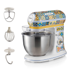 Планетен миксер VINTAGE, 2400 W – Positano с купа от неръждаема стомана, 3 приставки и цветен дизайн.