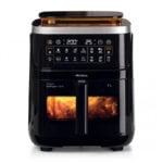 Фритюрник с горещ въздух, пара и грил Ariete Steam AirFryer+Grill, 7L капацитет, с дигитален контролен панел и прозорец за наблюдение на готвенето.