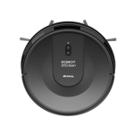 Черна, кръгла прахосмукачка-робот X-Clean 3in1 с Wi-Fi, със странични четки и бутони за управление отгоре, с надписи „Robot Xclean“ и „Ariete“, е заснета отгоре на бял фон. Това ефективно устройство улеснява домакинските задачи, точно както автоматичната машина за сладолед улеснява приготвянето на вкусни десерти у дома.